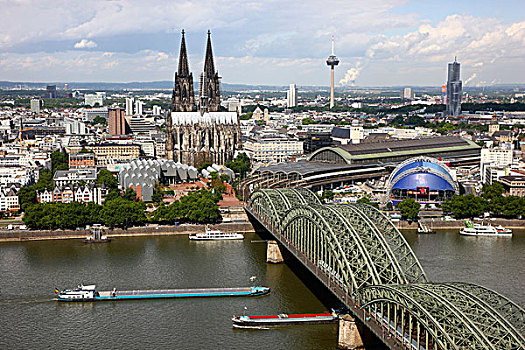 科隆,城市,中心,大教堂,霍亨索伦,桥,路得维希博物馆,莱茵河,枢纽站,音乐,圆顶,北莱茵威斯特伐利亚,德国,欧洲