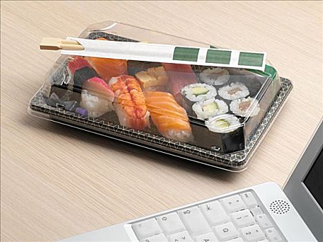 寿司,笔记本电脑