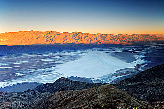 风景,日出,上方,死亡谷国家公园,加利福尼亚,美国