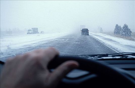 人,驾驶,雪,天气,汽车