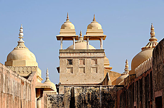 琥珀宫,特写,琥珀色,靠近,斋浦尔,拉贾斯坦邦,北印度,印度,南亚,亚洲