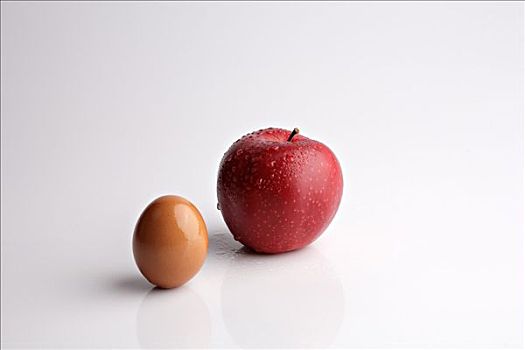 苹果,旁侧,红皮鸡蛋