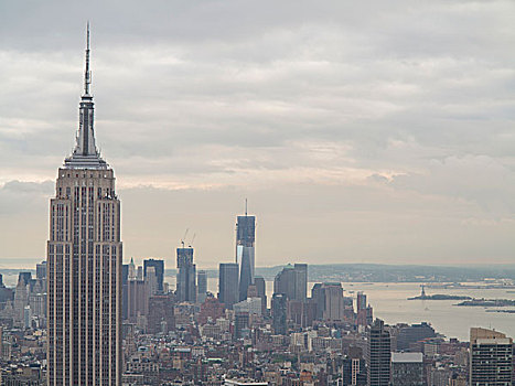建筑,自由,塔,风景,洛克菲勒,中心,曼哈顿,纽约,美国,北美
