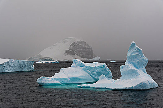 冰山,水道,南极
