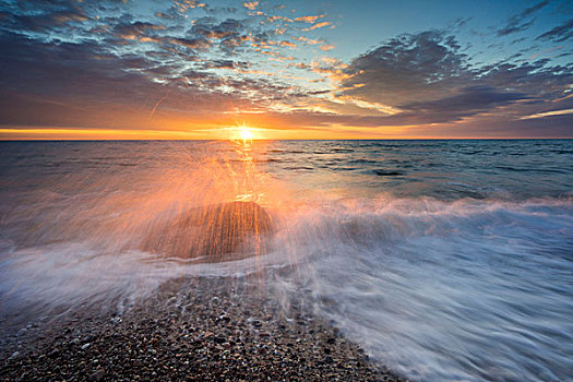 日落,移动,波罗的海