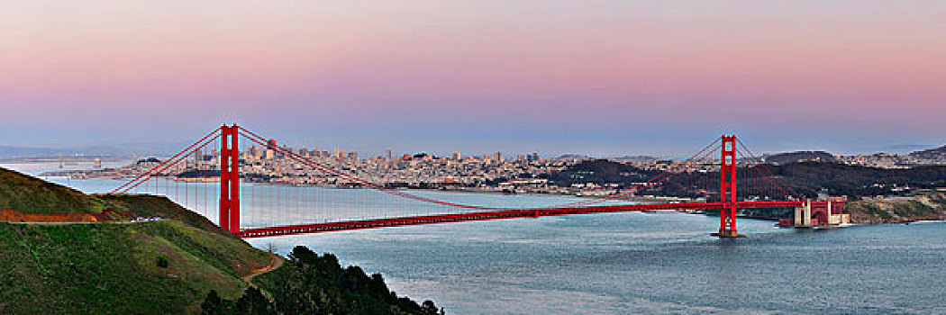 金门大桥,全景,日落,旧金山,著名地标