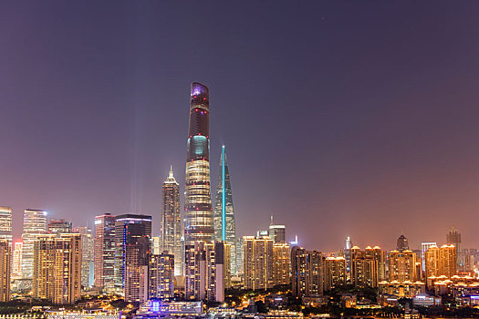 上海,黄浦江,两岸,夜景