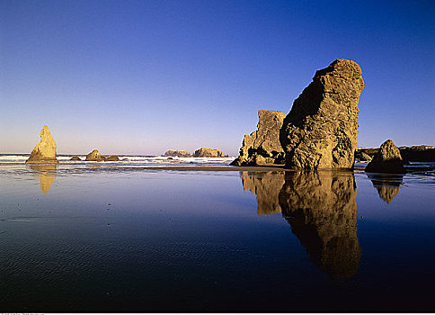 岩石构造,班顿海滩,俄勒冈,美国