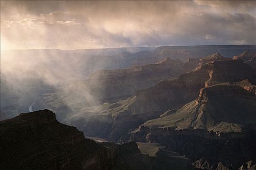 日落,云,上方,大峡谷国家公园,亚利桑那