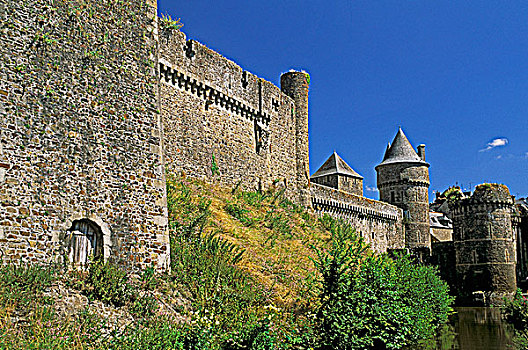 法国,布列塔尼半岛,伊勒-维莱讷省,城墙