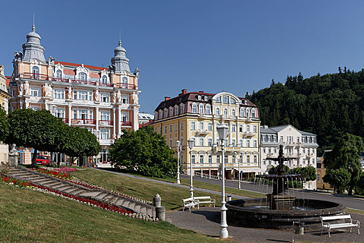 酒店,水疗,胜地,左边,地区,卡罗维瓦里,区域,波希米亚,捷克共和国,欧洲