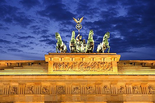 雕塑,上方,城门,勃兰登堡门,柏林,德国
