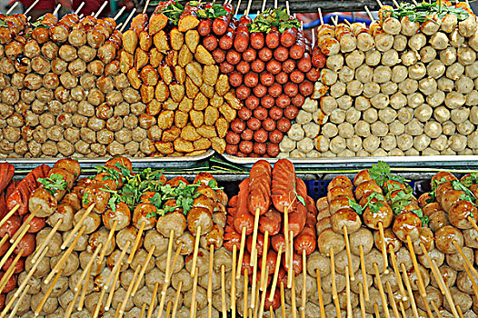 泰国食品,市场货摊,曼谷,泰国