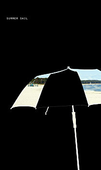 蒙太奇,遮阳伞,海滩,宾兹,海滨胜地,波罗的海