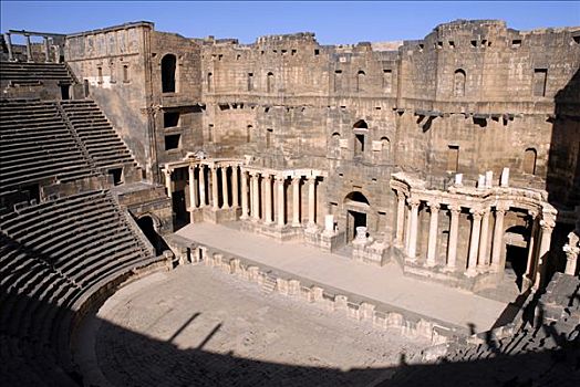 罗马,圆形剧场,叙利亚,中东,亚洲