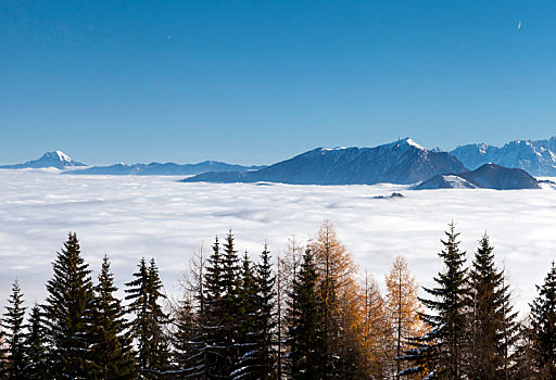 阿尔卑斯山,云,山谷,卡林西亚,奥地利