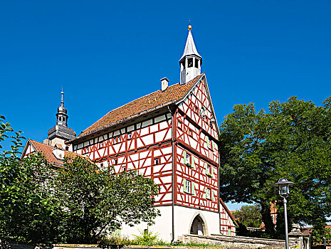 门房,牢固,教堂,中间,弗兰克尼亚,巴伐利亚,德国,欧洲