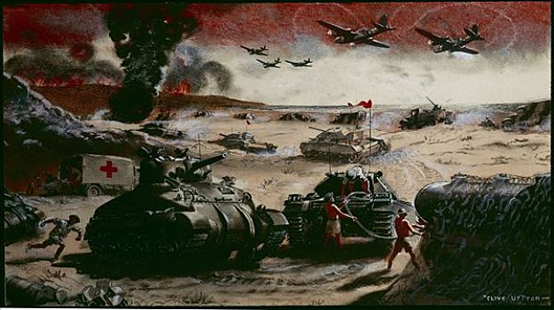 坦克,位置,荒芜,二战,艺术家