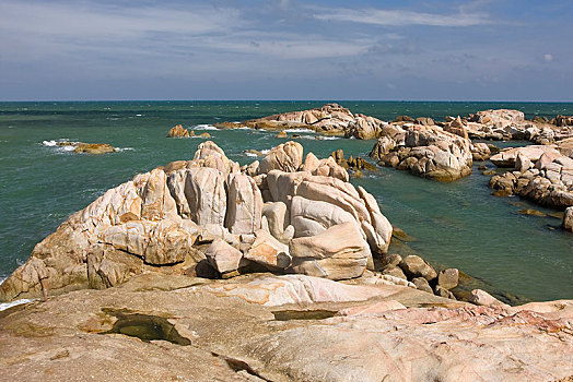 岩石海岸,海,越南,亚洲