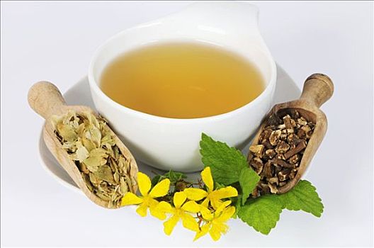 药茶,缬草属植物,根,蜜蜂花