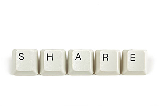 分享,散开,键盘按键,白色背景