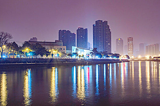 成都府南河城市夜景