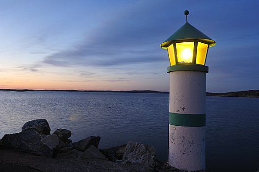 斯堪的纳维亚,瑞典,光亮,灯塔,海洋
