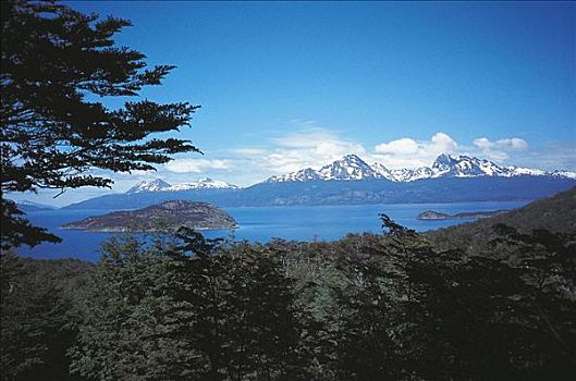 国家公园,山峦,湖,智利,巴塔哥尼亚,南美