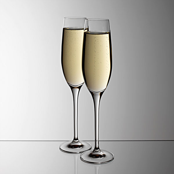 两个,玻璃杯,香槟