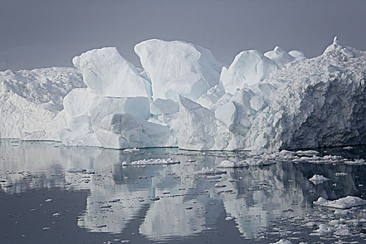 格陵兰,伊路利萨特,冰山,冰河,灰色,白天