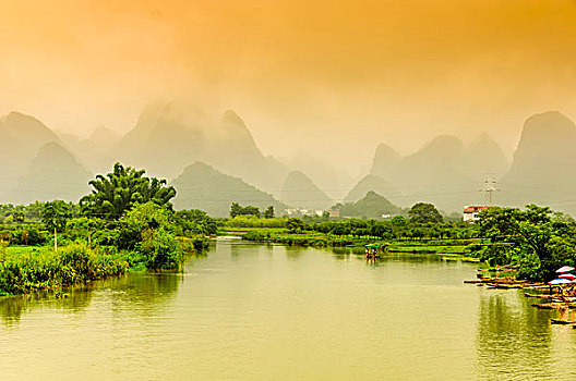 桂林,阳朔,漂亮,风景,山,河