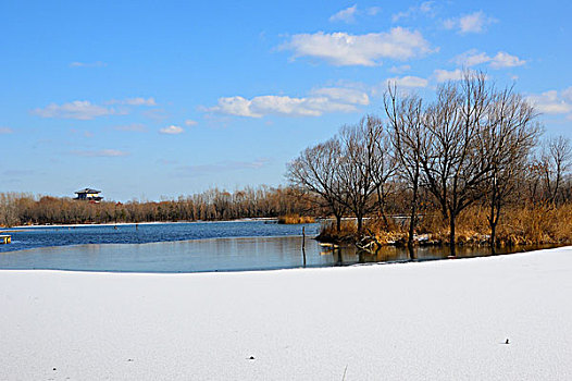 湖泊冬景