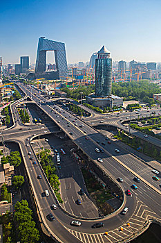 中国,北京,城市,国贸,地区,天际线,东方,环路,央视大楼,建筑