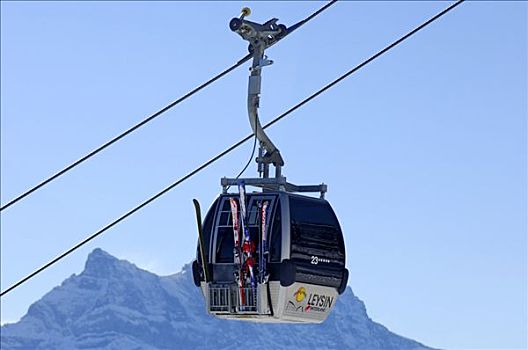 滑雪胜地,缆车,沃州,瑞士
