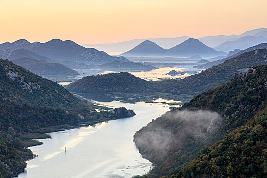 日出,靠近,黑山