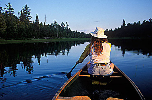 女人,桨手,蒙特利尔,河,女士,省立公园,安大略省,加拿大