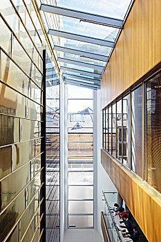 内景,新,现代建筑,家,利物浦,中央图书馆,展示,现代,设计,玻璃,墙壁,天花板