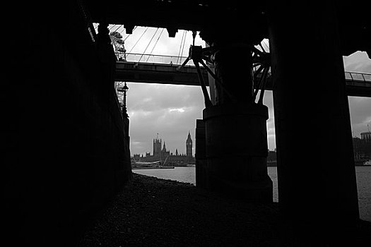 步行桥,议会大厦,大本钟,背景,金色,喜庆,泰晤士河,伦敦,英格兰