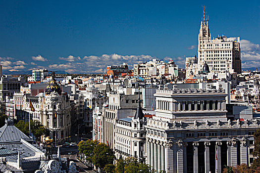 西班牙,马德里,最大,邮局,整修,展示,留白,城市风光,阿卡拉大街,城市,建筑,白天