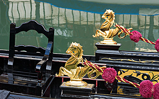 威尼斯,小船,特写,象征,神话,海马