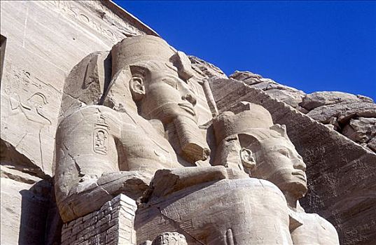 雕塑,拉美西斯二世,正面,庙宇,阿布辛贝尔神庙,埃及,早,公元前13世纪,艺术家,未知