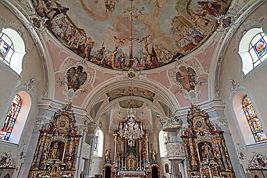 圣坛,十字架,教区教堂,提洛尔,奥地利,欧洲