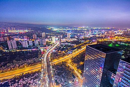 俯瞰乌鲁木齐夜景