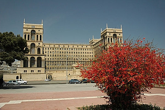 政府,房子,夏天,巴库,阿塞拜疆