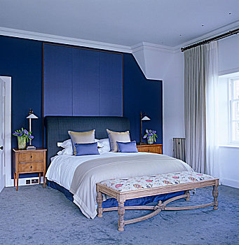 软,丁香,地毯,卧室,完美,箔,紫色,墙壁,床头板