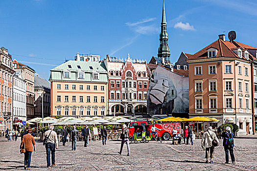 大教堂广场,历史,中心,里加,拉脱维亚,欧洲