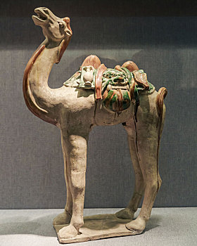 唐三彩骆驼俑,中国河南省洛阳博物馆馆藏文物