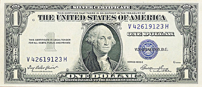 历史,货币,一美元,美国