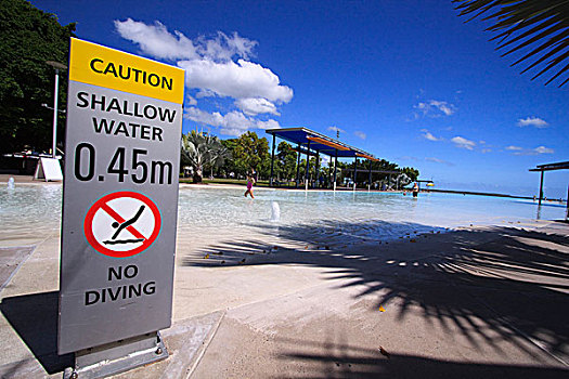 浅水,游泳池,安全,地点,小孩,玩,滨海休闲区,泻湖,昆士兰,澳大利亚