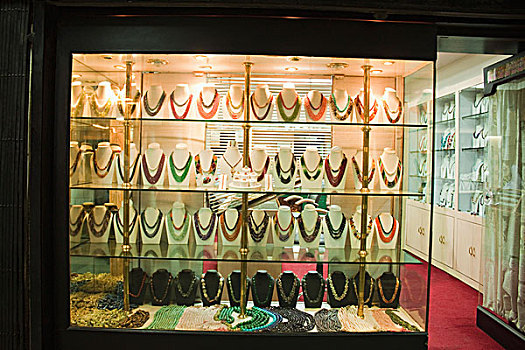 饰品,展示,珠宝店,新德里,印度